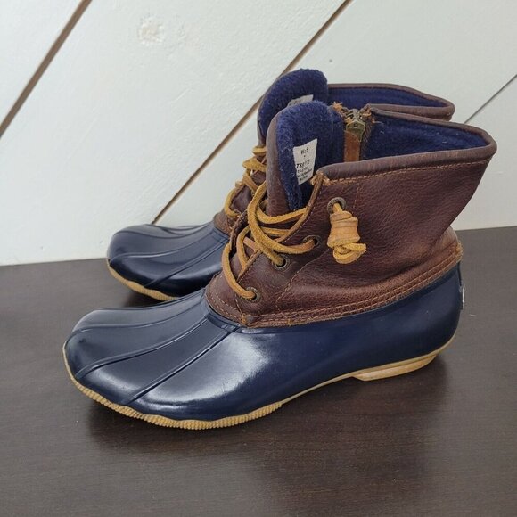 Sperry Top-Sider Womens Waterproof Rubber Duck Boots Leather Upper Size 7 - Picture 2 of 8